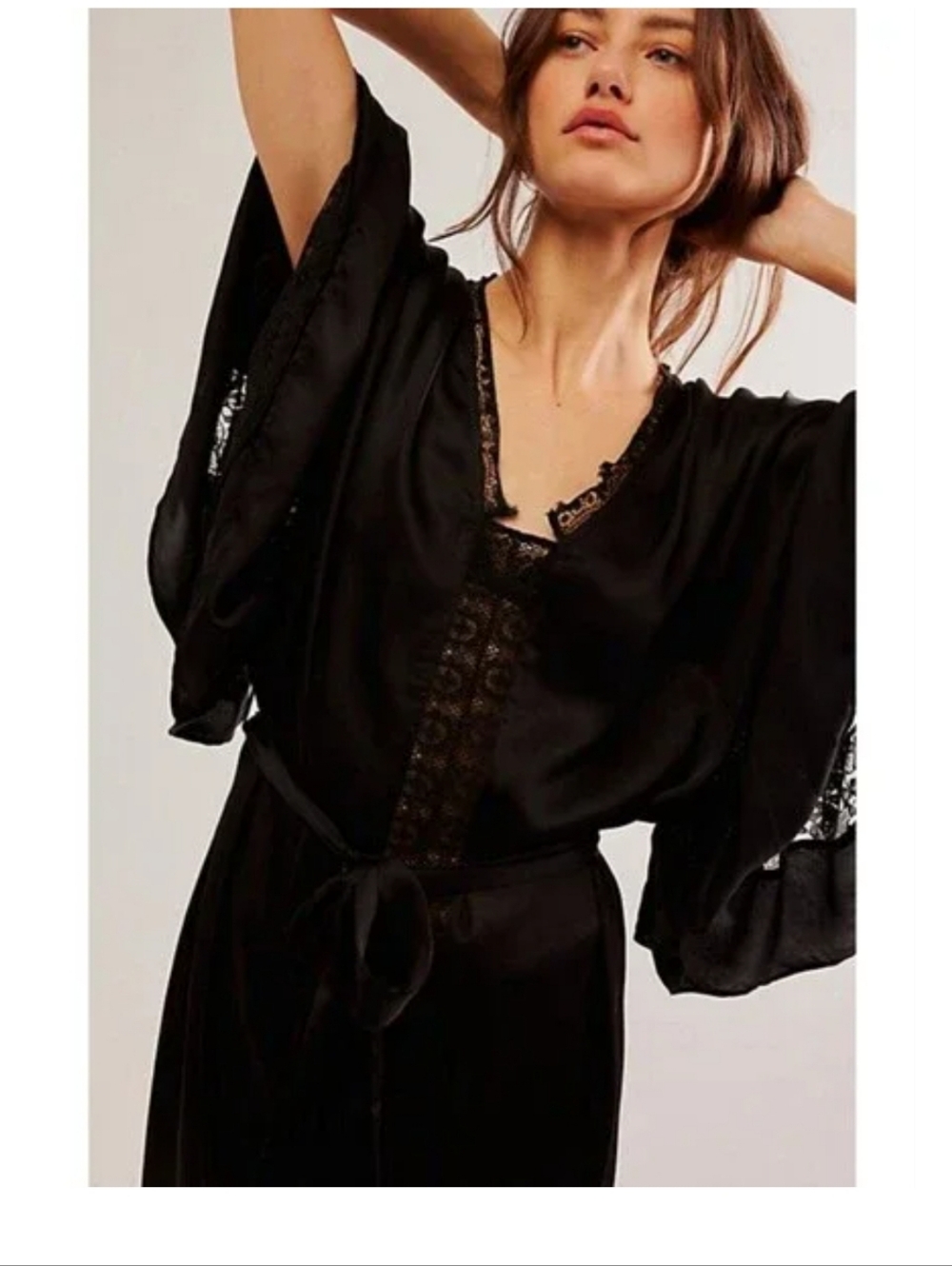 New Jen's Pirate Booty Maxi Kimono Angel Fire Kaftan Cottagecore Black XS - Picture 8 of 8